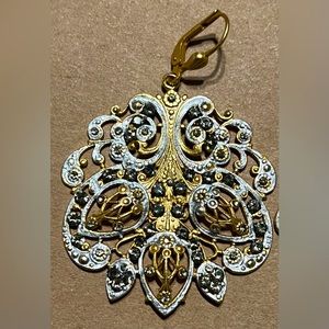 Black diamond Swarovski over 14K gold plated